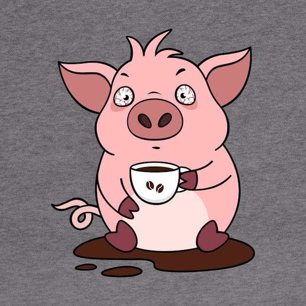 Wired Pig with Coffee by samshirts